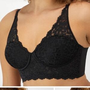 2- Maiden Form, Lightly Lined Convertible Lace Bralette, NWOT, 36C